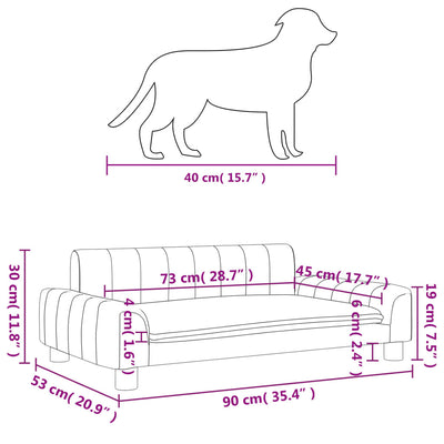 Hundebett Schwarz 90x53x30 cm Kunstleder