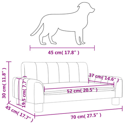 Hundebett Creme 70x45x30 cm Stoff