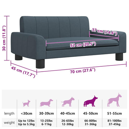 Hundebett Dunkelgrau 70x45x30 cm Stoff