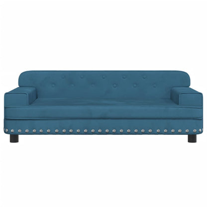 Hundebett Blau 90x53x30 cm Samt