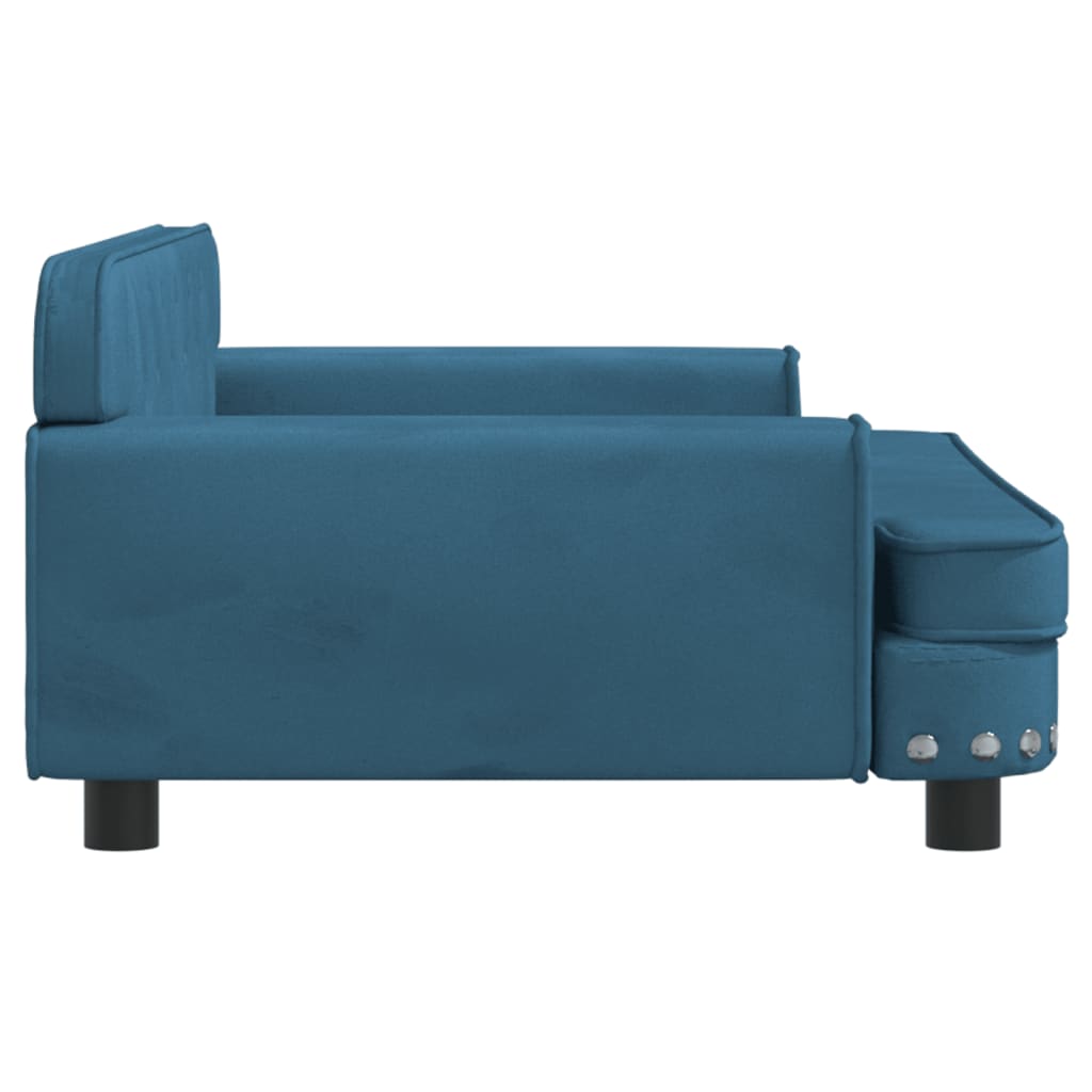 Hundebett Blau 90x53x30 cm Samt