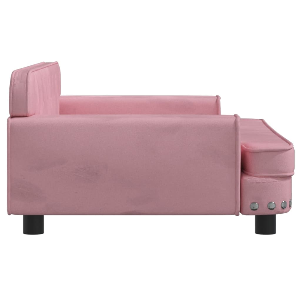 Hundebett Rosa 90x53x30 cm Samt