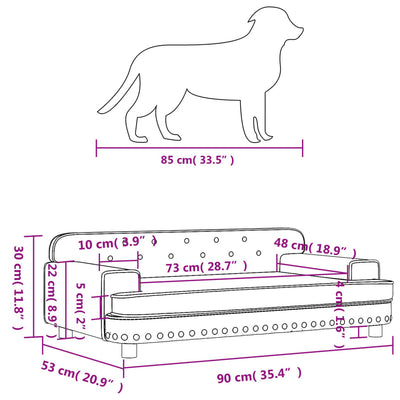 Hundebett Rosa 90x53x30 cm Samt