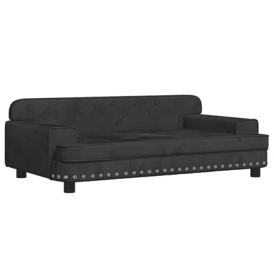 Hundebett Schwarz 90x53x30 cm Samt