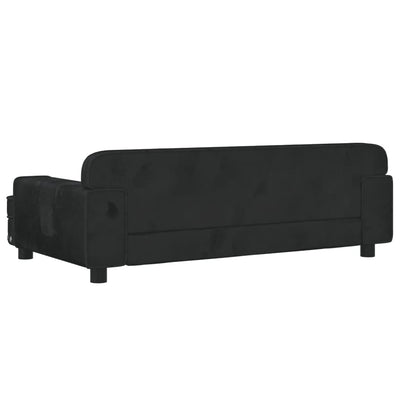 Hundebett Schwarz 90x53x30 cm Samt