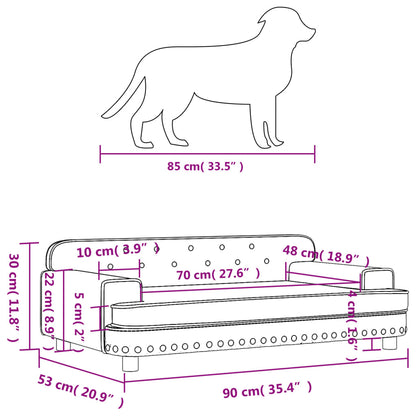 Hundebett Creme 90x53x30 cm Kunstleder