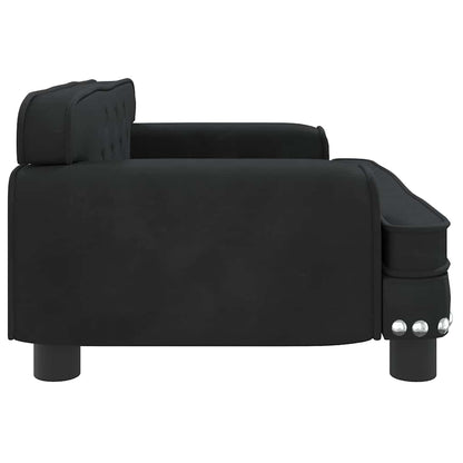 Hundebett Schwarz 70x45x30 cm Samt
