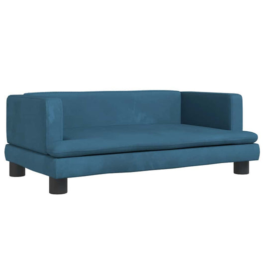 Hundebett Blau 80x45x30 cm Samt