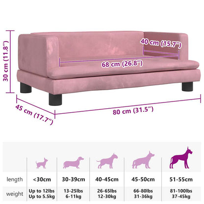 Hundebett Rosa 80x45x30 cm Samt