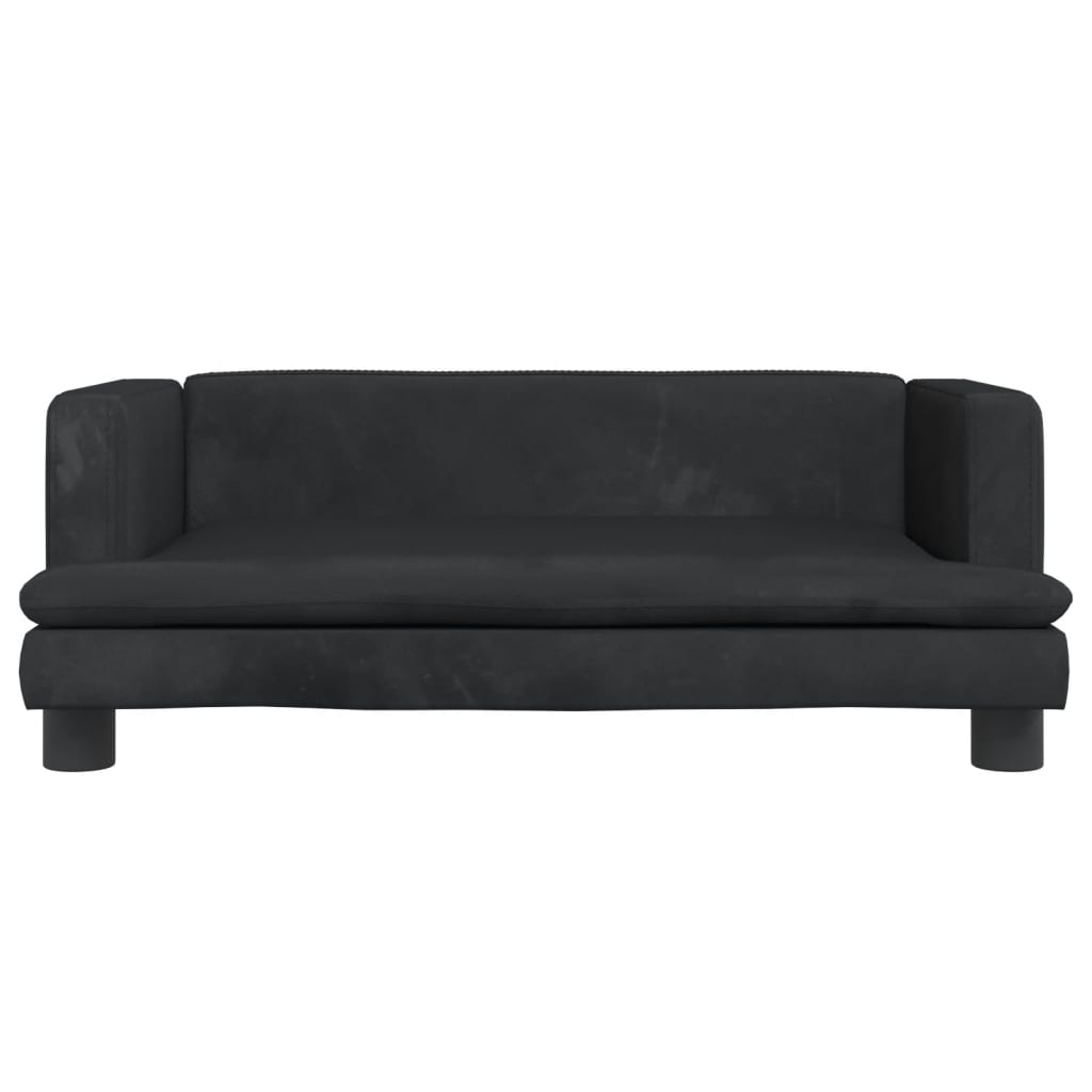 Hundebett Schwarz 80x45x30 cm Samt