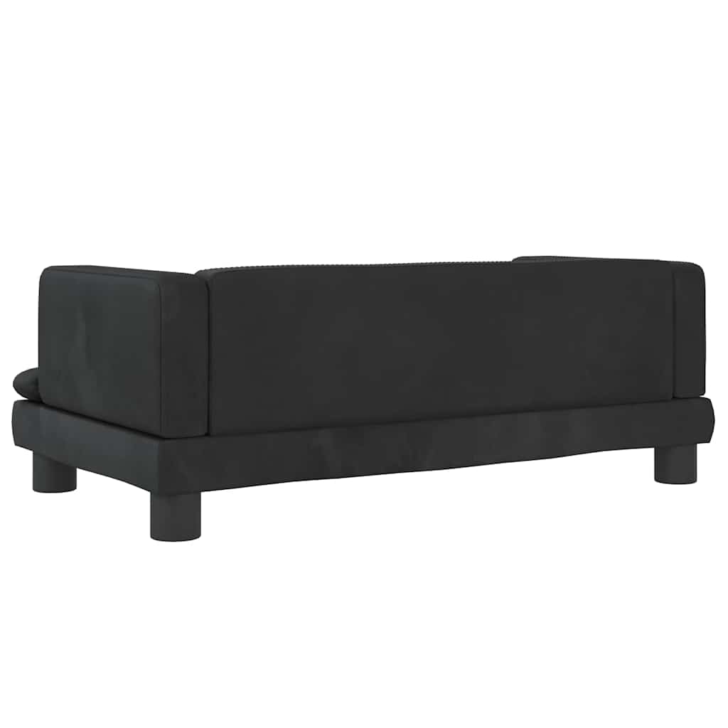 Hundebett Schwarz 80x45x30 cm Samt