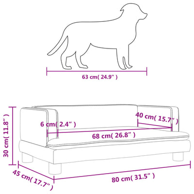 Hundebett Schwarz 80x45x30 cm Samt