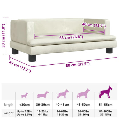 Hundebett Creme 80x45x30 cm Samt