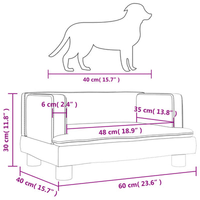 Hundebett Schwarz 60x40x30 cm Samt