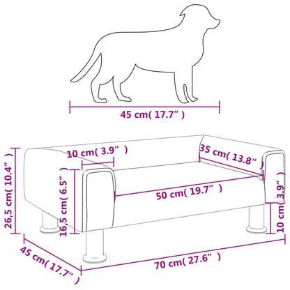 Hundebett Creme 70x45x26,5 cm Samt