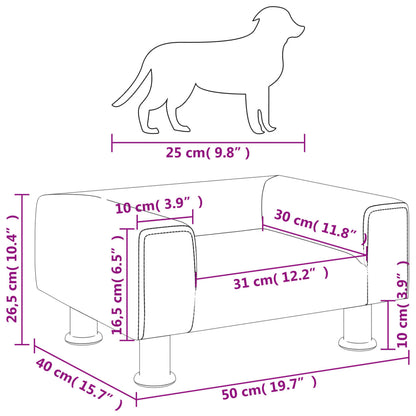 Hundebett Blau 50x40x26,5 cm Samt