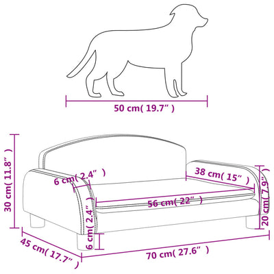 Hundebett Creme 70x45x30 cm Stoff