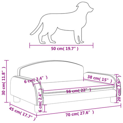 Hundebett Taupe 70x45x30 cm Stoff