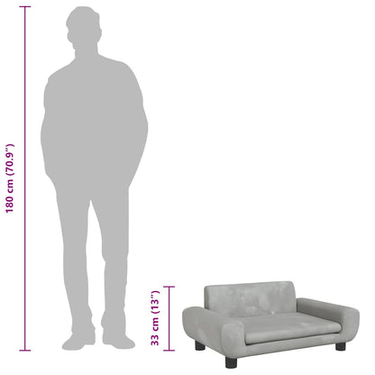 Hundebett Hellgrau 70x45x33 cm Samt