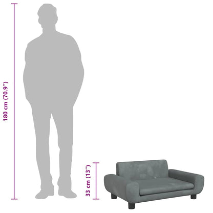 Hundebett Dunkelgrau 70x45x33 cm Samt