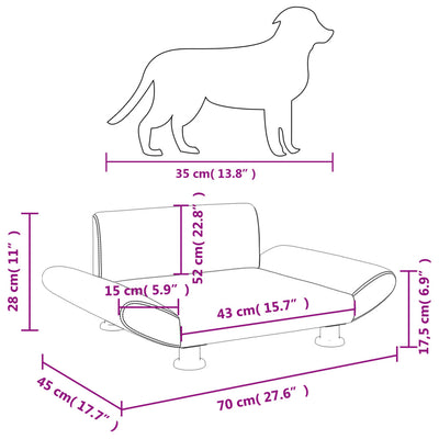 Hundebett Creme 70x45x28 cm Stoff