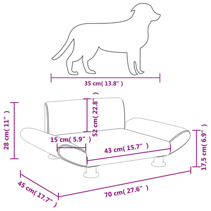 Hundebett Schwarz 70x45x28 cm Stoff