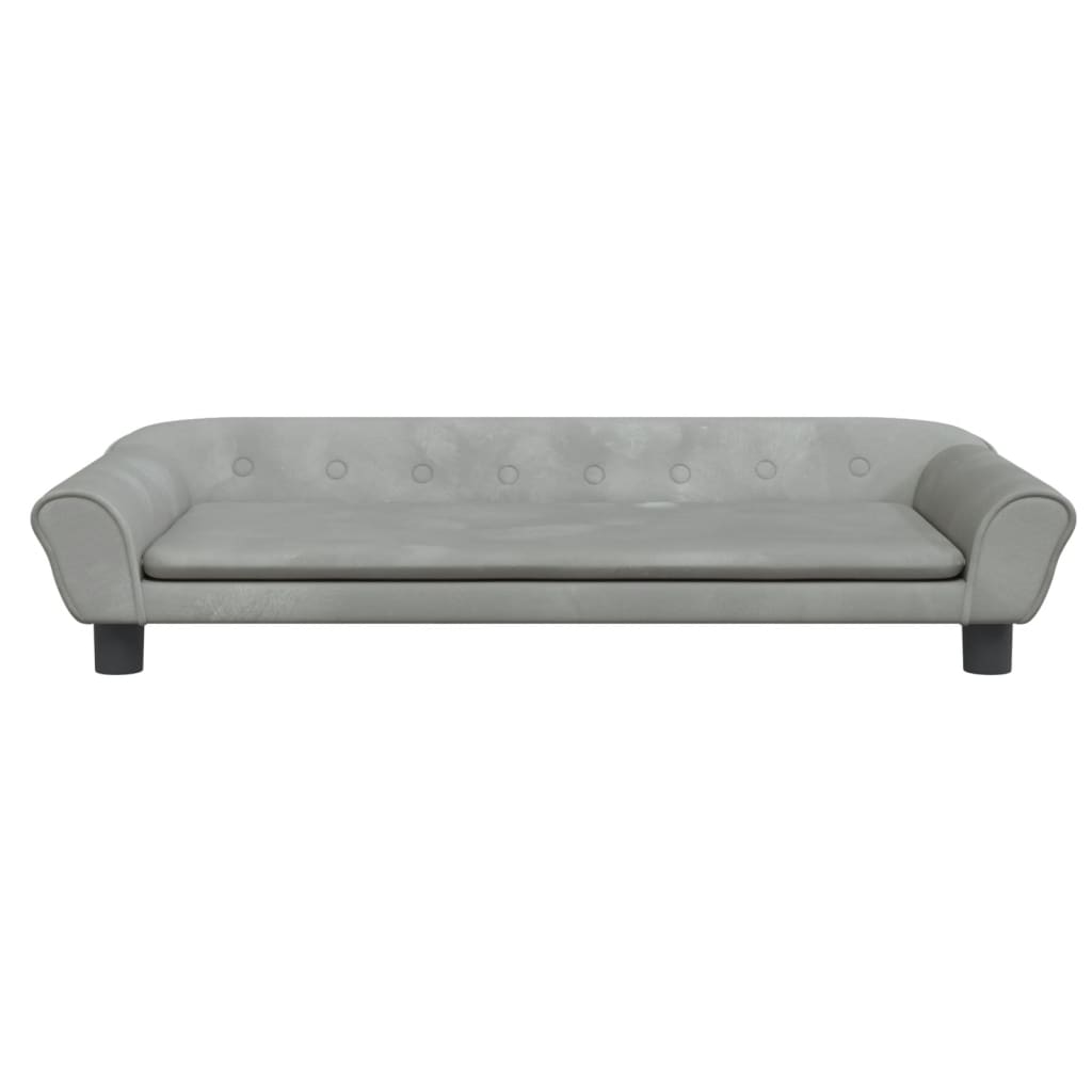 Hundebett Hellgrau 100x50x21 cm Samt