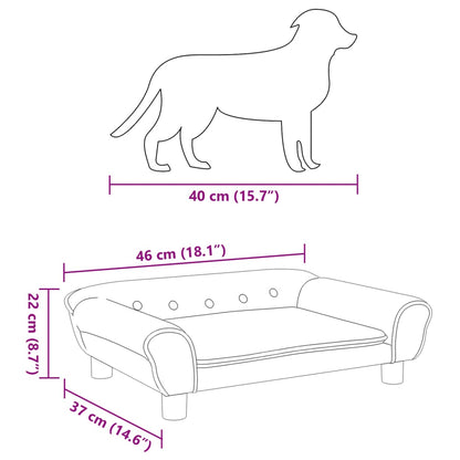 Hundebett Blau 70x48x22 cm Samt