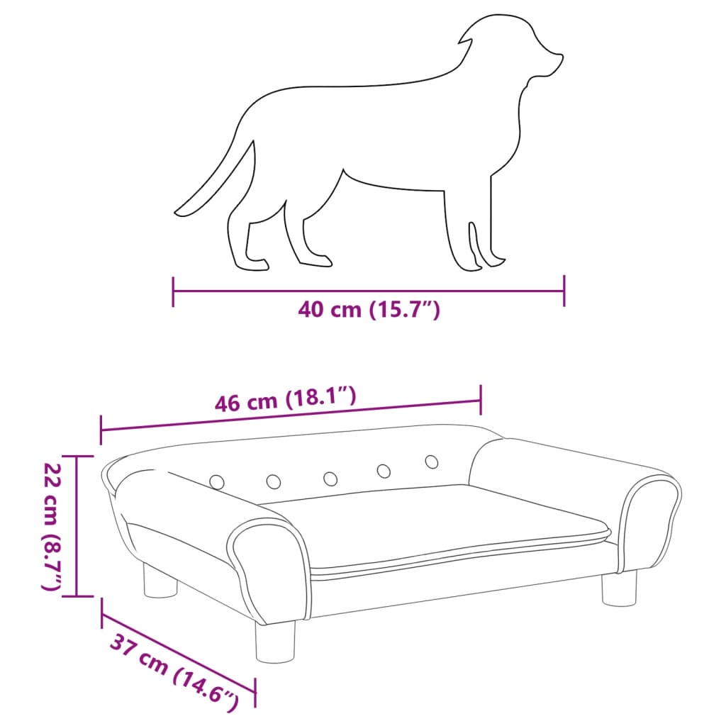 Hundebett Creme 70x48x22 cm Samt