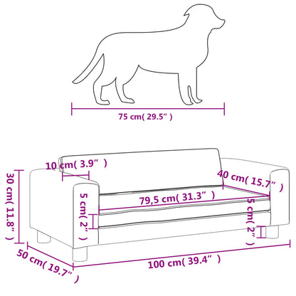 Hundebett mit Verlängerung Rosa 100x50x30 cm Samt