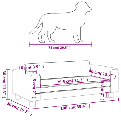 Hundebett mit Verlängerung Braun 100x50x30 cm Samt