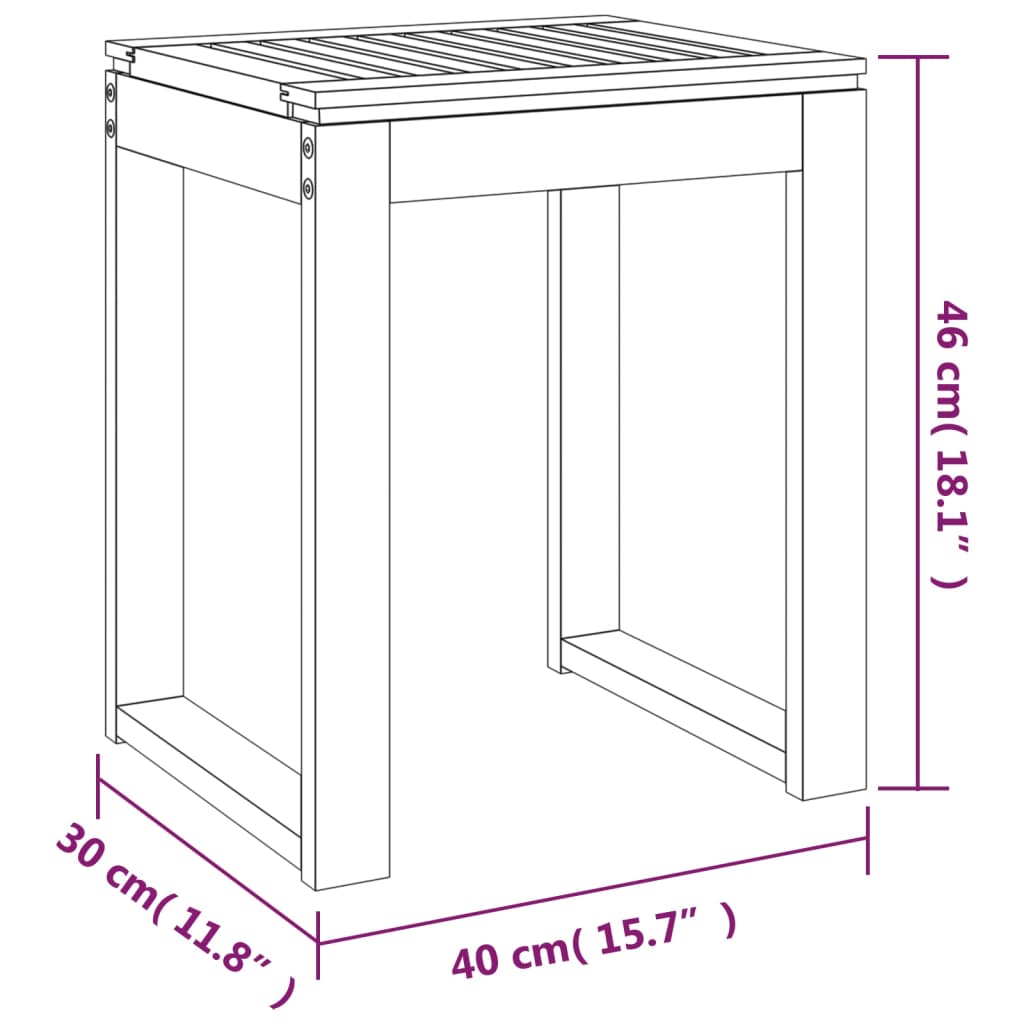 Badhocker 40x30x46 cm Massivholz Nussbaum