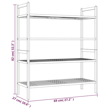 Schuhregale 2 Stk. 69x27x41 cm Massivholz Nussbaum