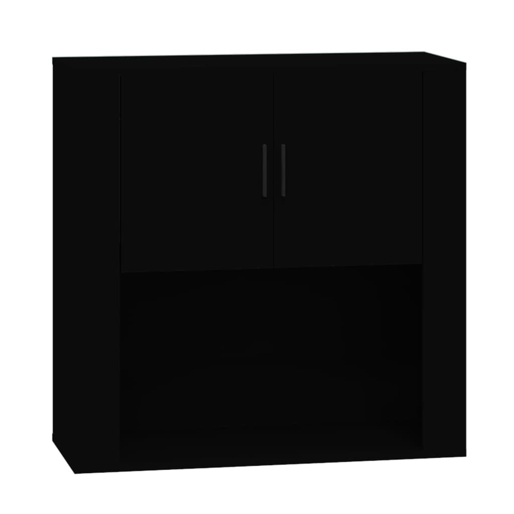 Wandschrank Schwarz 80x33x80 cm Holzwerkstoff