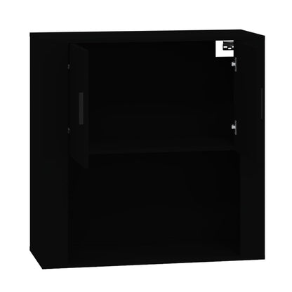 Wandschrank Schwarz 80x33x80 cm Holzwerkstoff