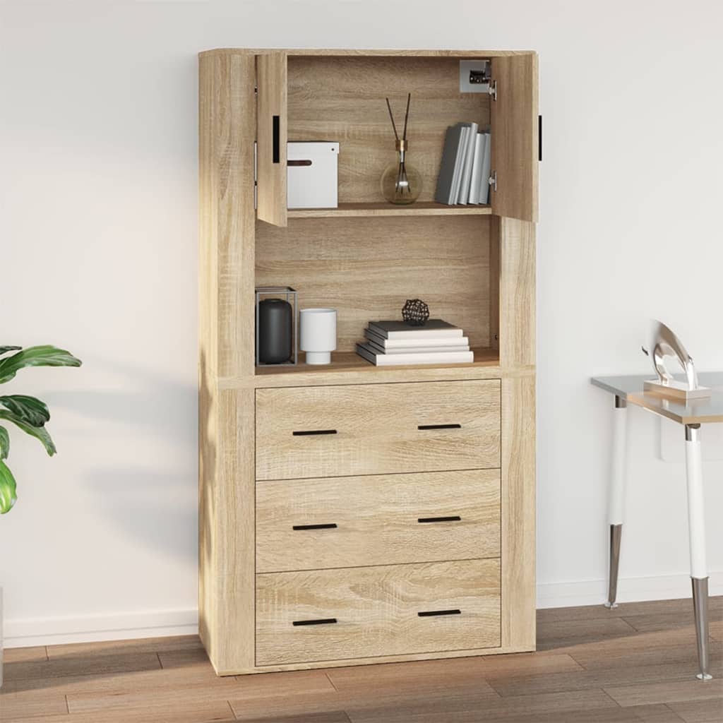 Wandschrank Sonoma-Eiche 80x33x80 cm Holzwerkstoff