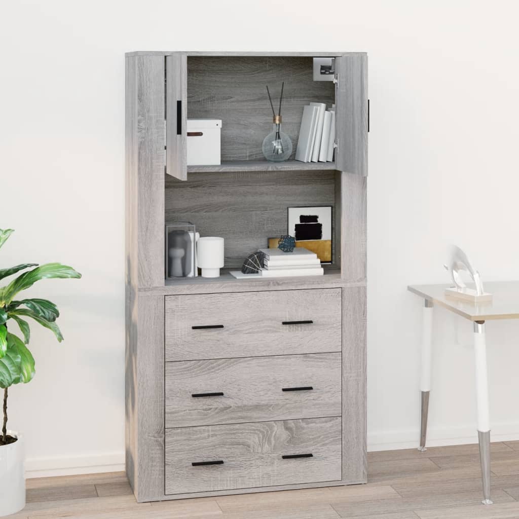 Wandschrank Grau Sonoma 80x33x80 cm Holzwerkstoff