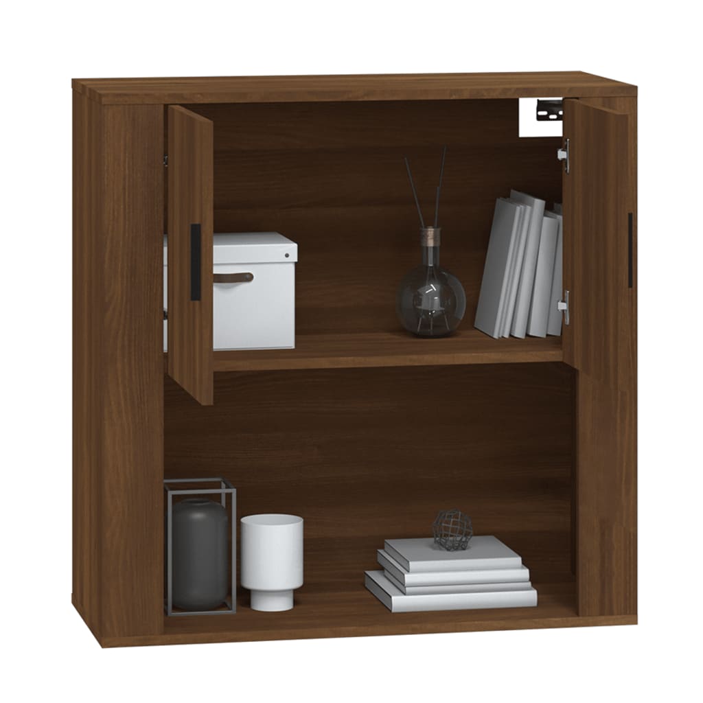 Wandschrank Braun Eichen-Optik 80x33x80 cm Holzwerkstoff