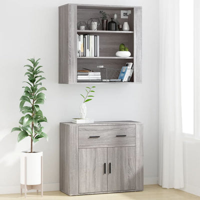 Wandschrank Grau Sonoma 80x33x80 cm Holzwerkstoff