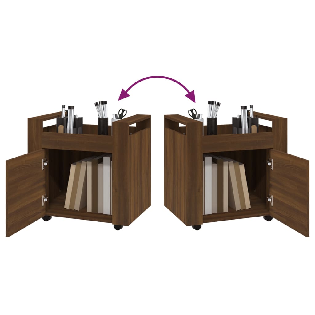 Bürowagen Braun Eichen-Optik 60x45x60 cm Holzwerkstoff