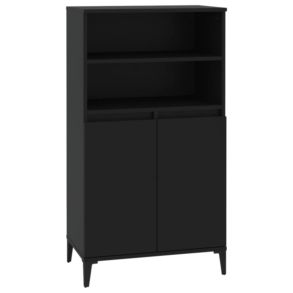 Highboard Schwarz 60x36x110 cm Holzwerkstoff