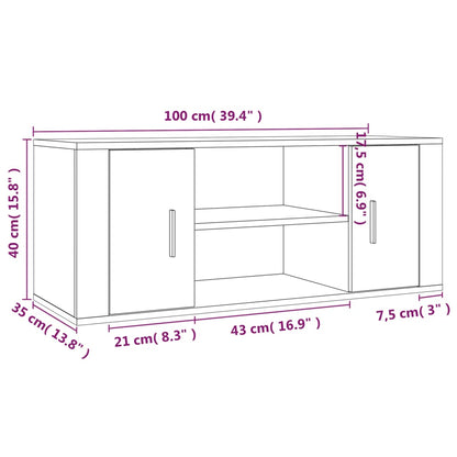 TV-Schrank Weiß 100x35x40 cm Holzwerkstoff