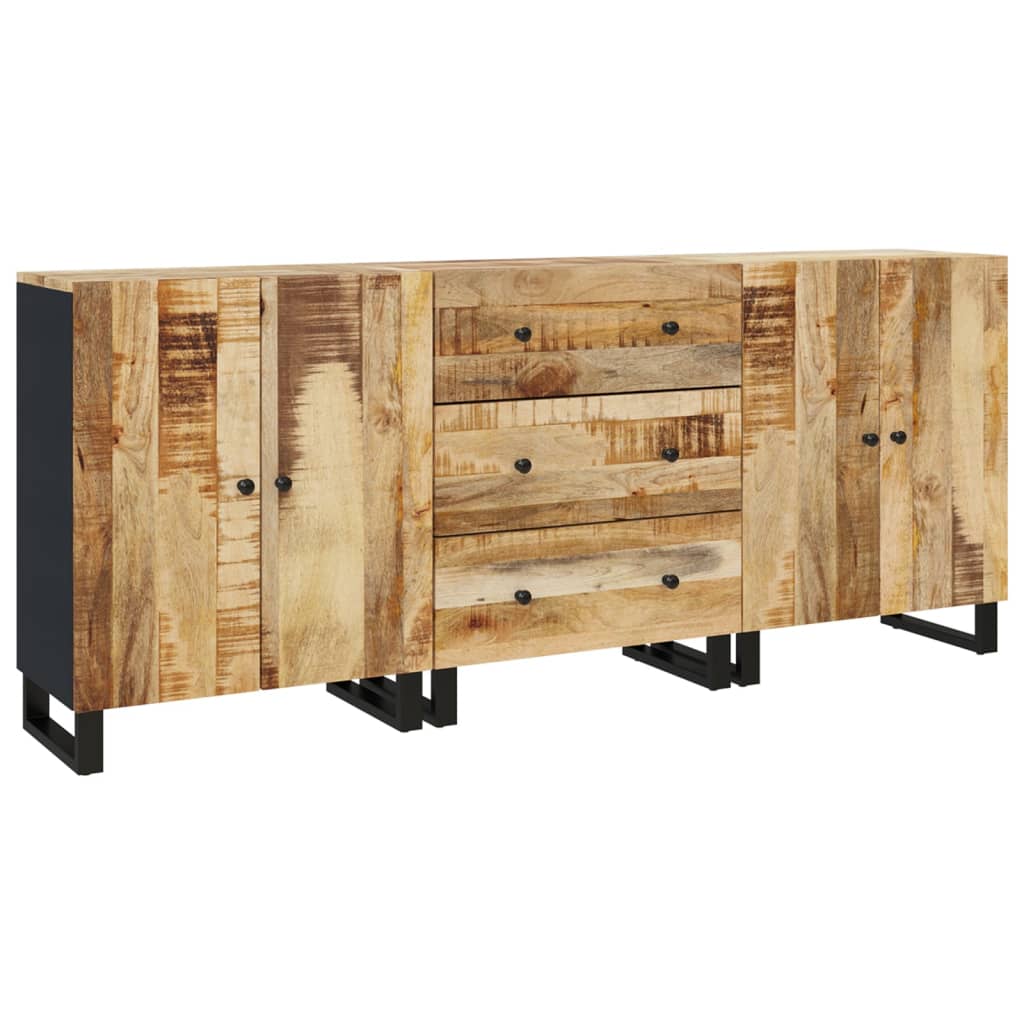 Sideboards 3 Stk. Raues Mangoholz