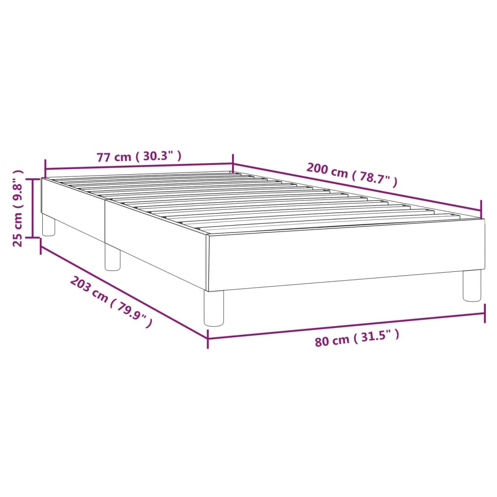 Bettgestell Creme 80x200 cm Stoff