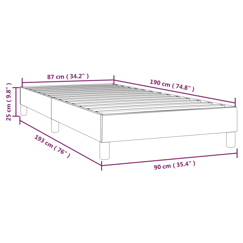 Bettgestell ohne Matratze Hellgrau 90x190 cm Stoff