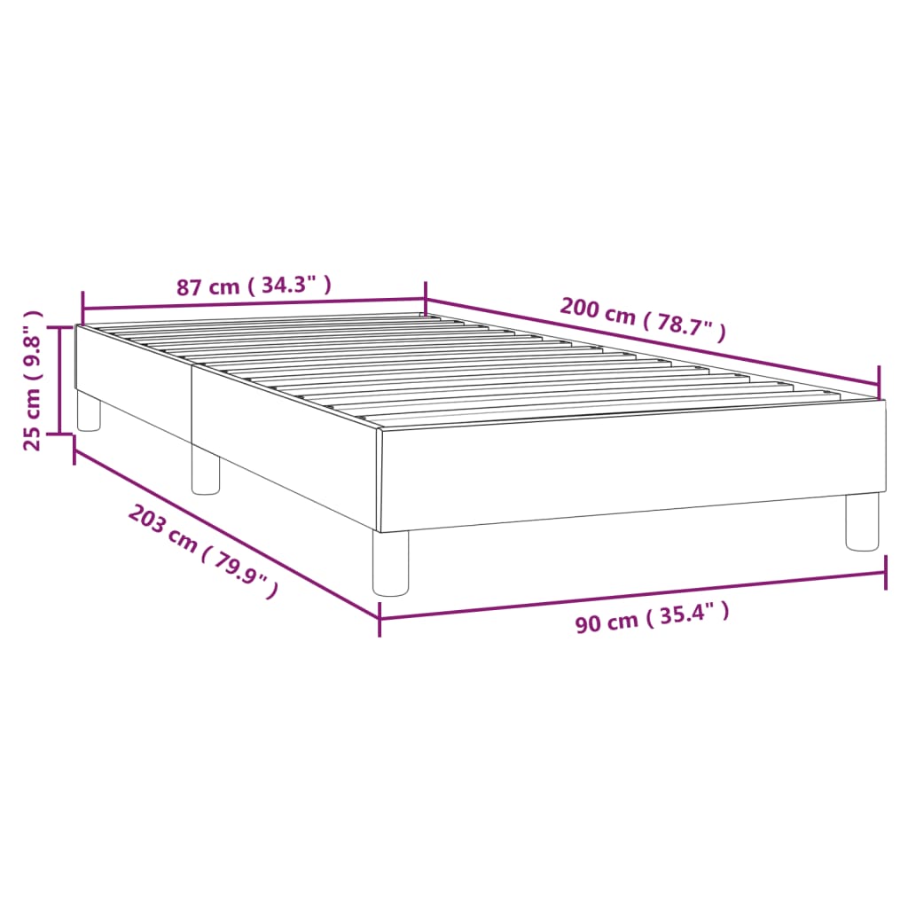 Bettgestell Grün 90x200 cm Stoff