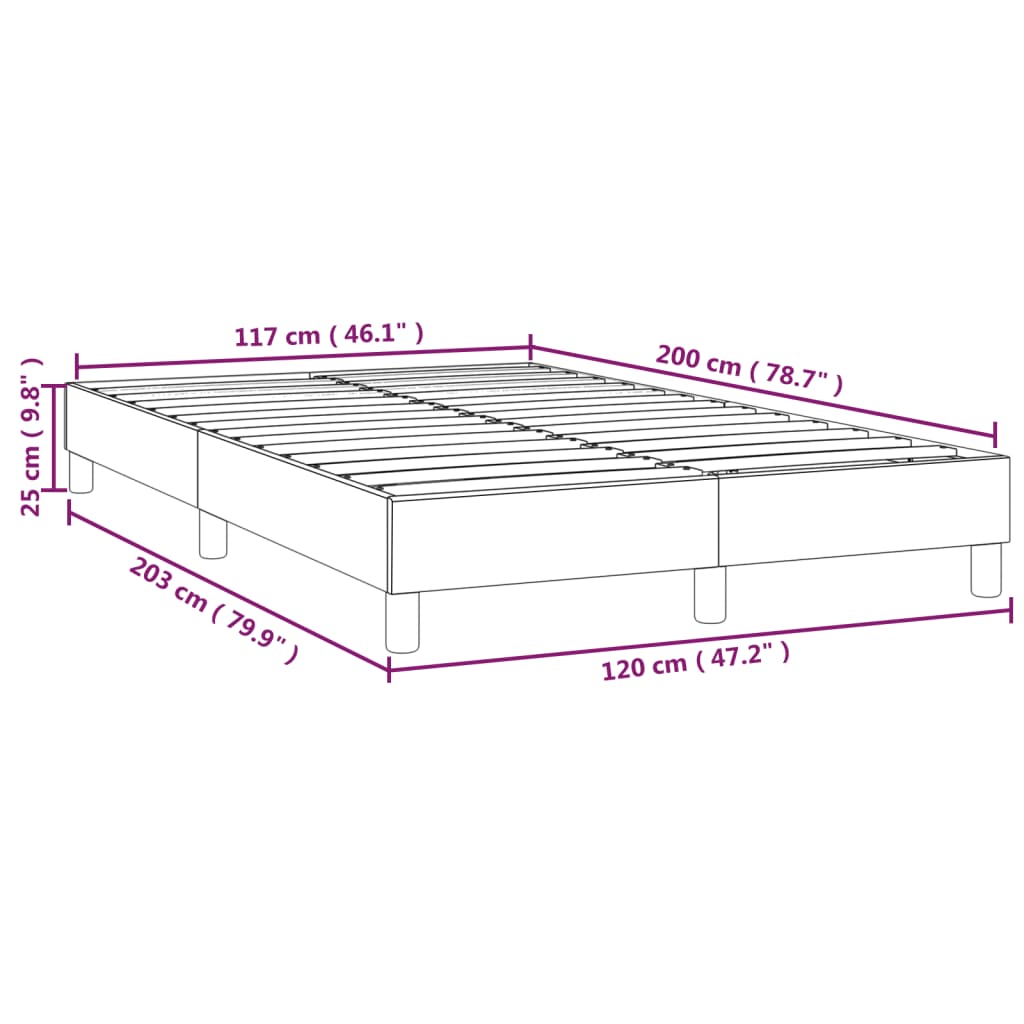 Bettgestell ohne Matratze Hellgrau 120x200 cm Stoff