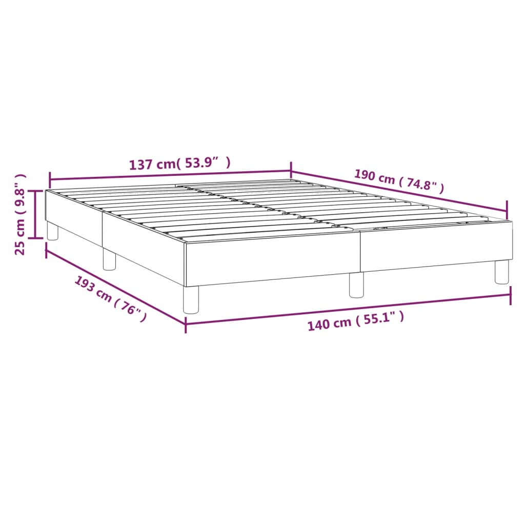 Bettgestell ohne Matratze Hellgrau 140x190 cm Stoff