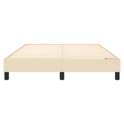 Bettgestell ohne Matratze Creme 140x190 cm Stoff