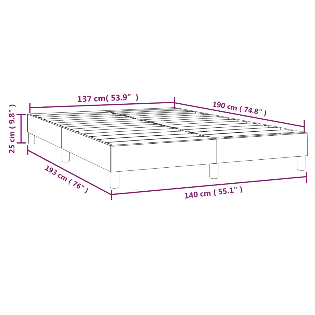 Bettgestell ohne Matratze Creme 140x190 cm Stoff